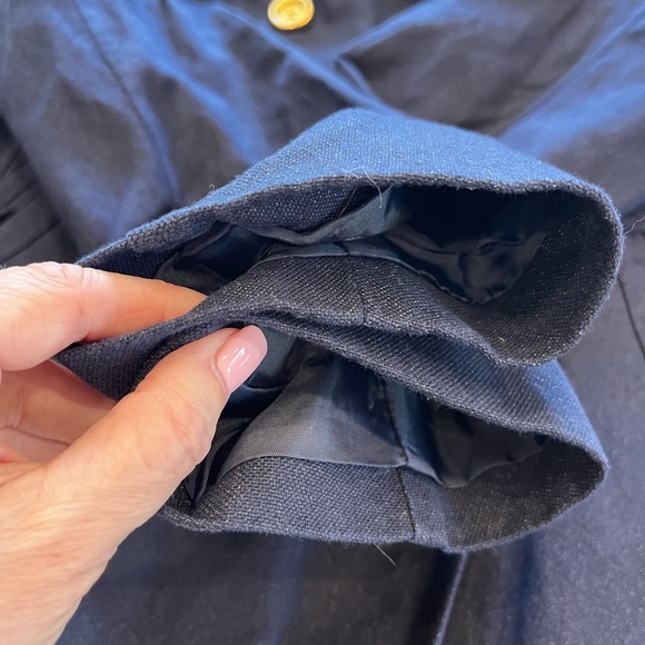 J.Crew Navy Cotton Canvas Pea Coat Size 6 Double-Breasted Classic Outerwear - Picture 8 of 9